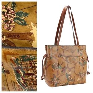 Patricia Nash Everton Slouchy Tote My European Trip Print